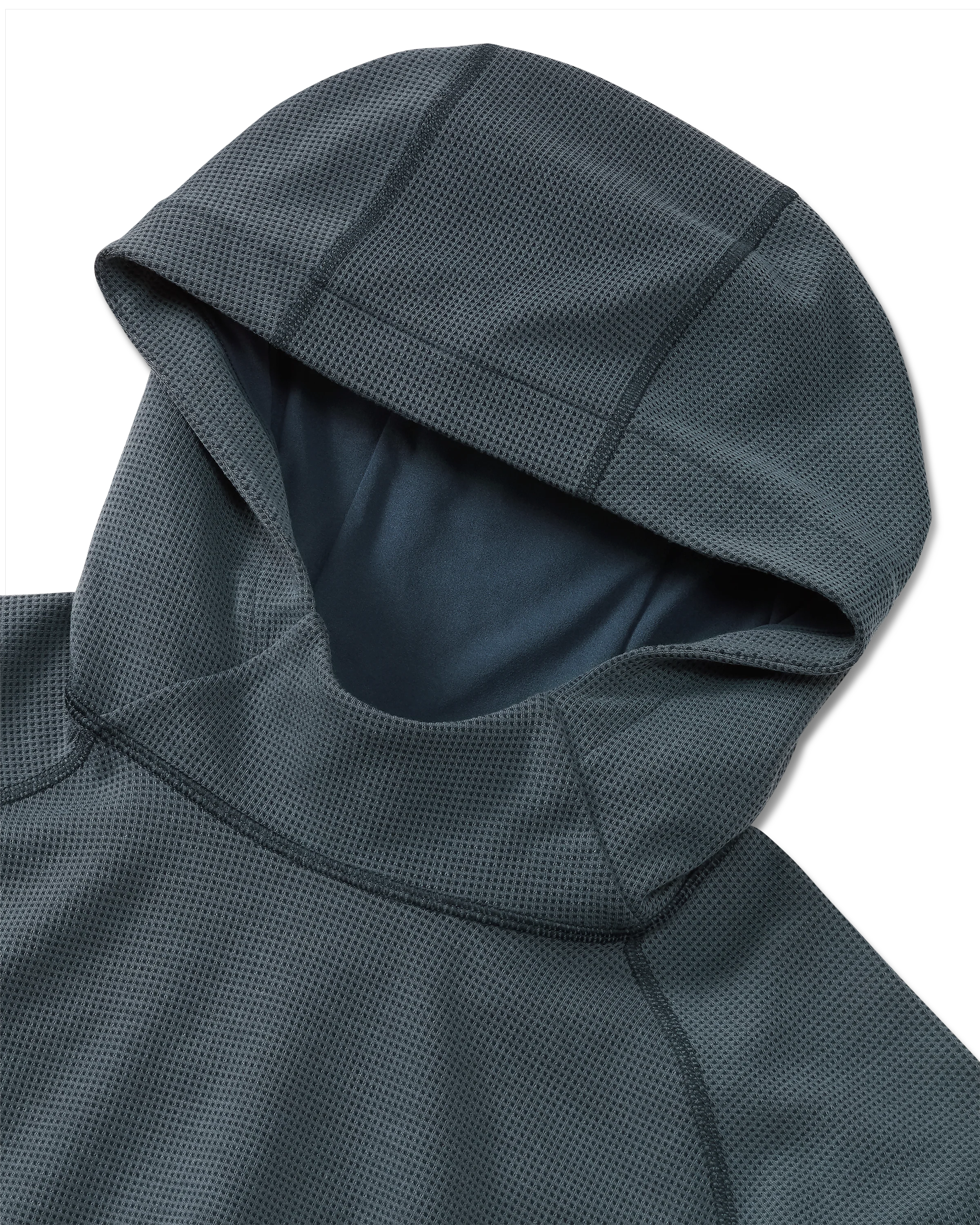 Canyon Waffle Hoodie | Steel Blue Heather - Image 3