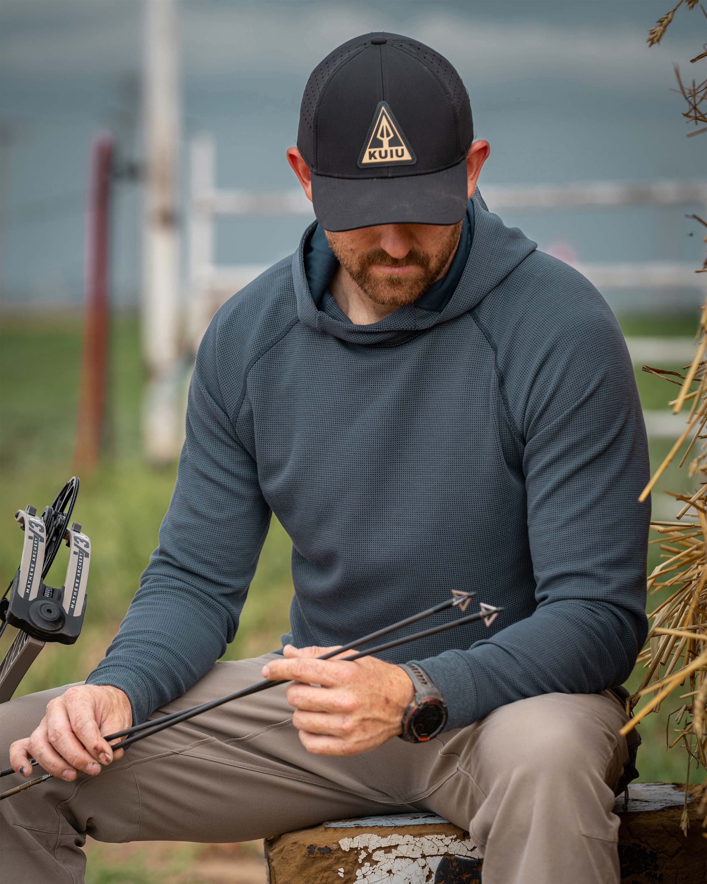 Canyon Waffle Hoodie | Black Heather - Image 6