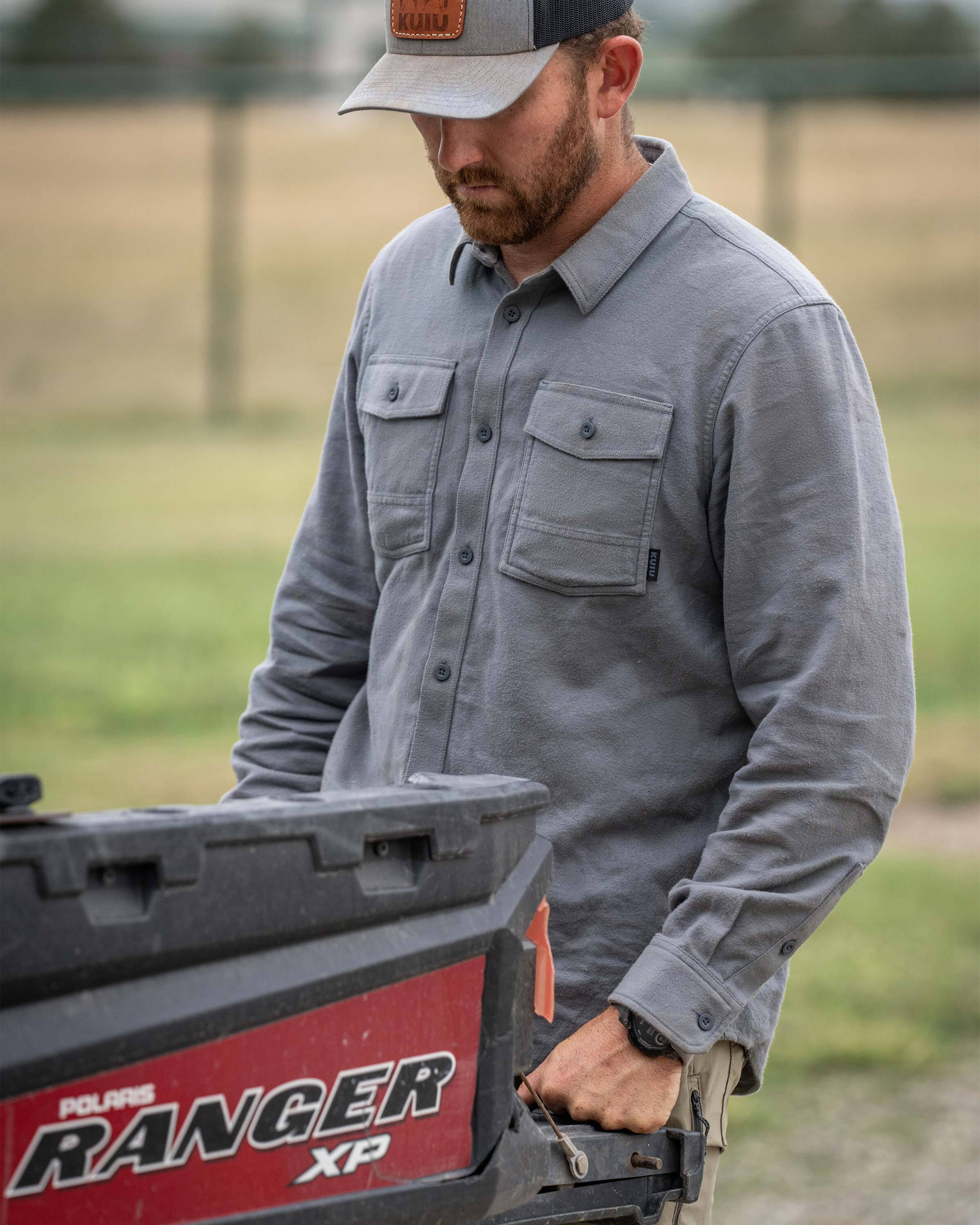 Outlet Field Flannel Shirt | Ash - Image 3