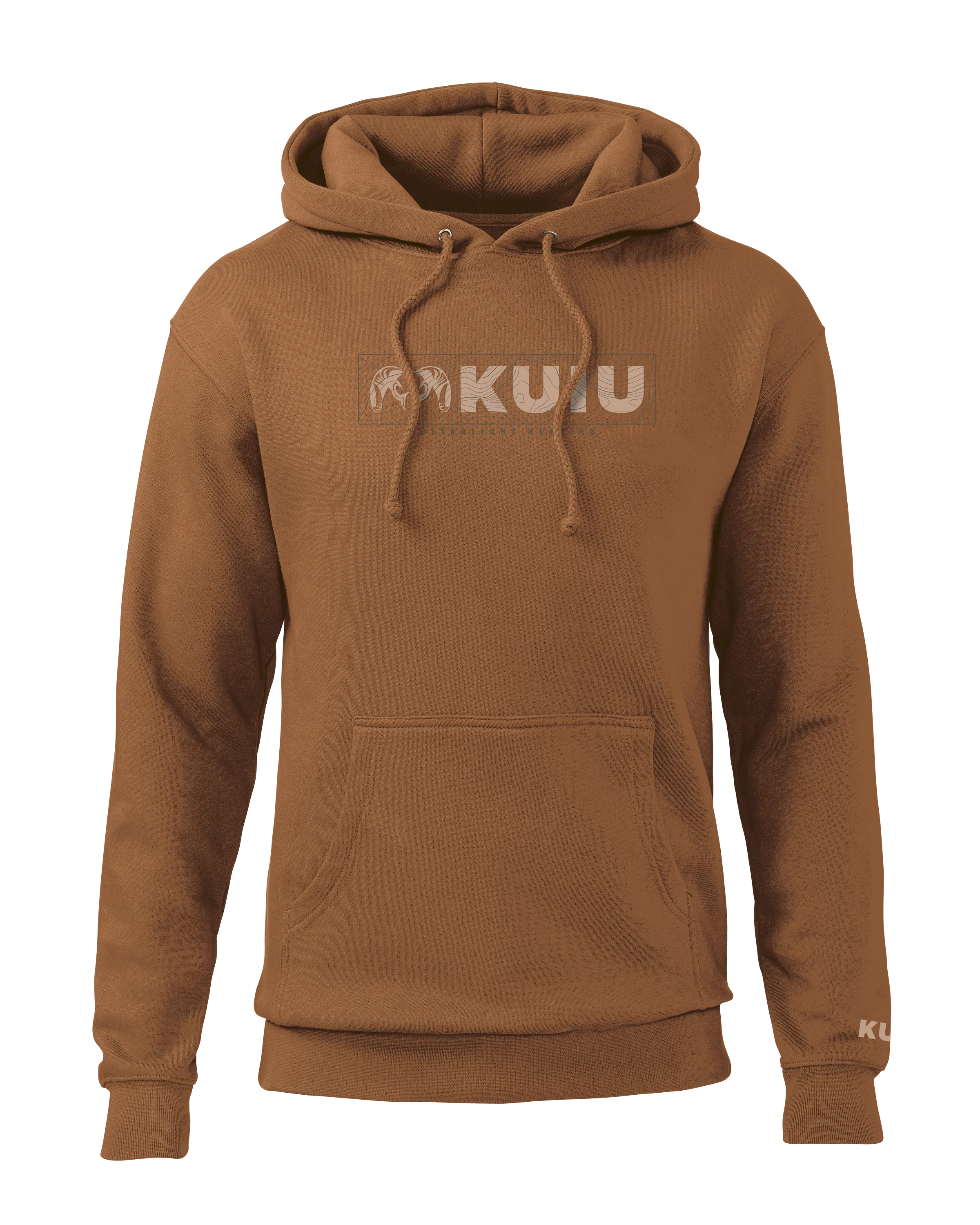 KUIU Topo Block Logo Hoodie | Saddle