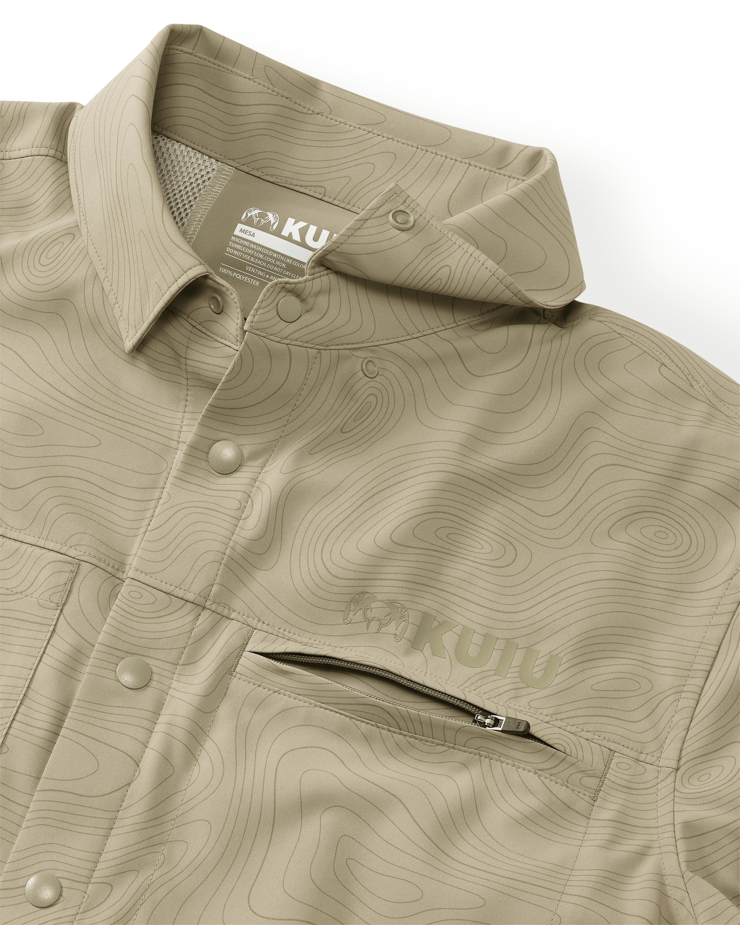 Mesa Vented SS Snap Shirt Topo | Bone Topo Print - Image 4