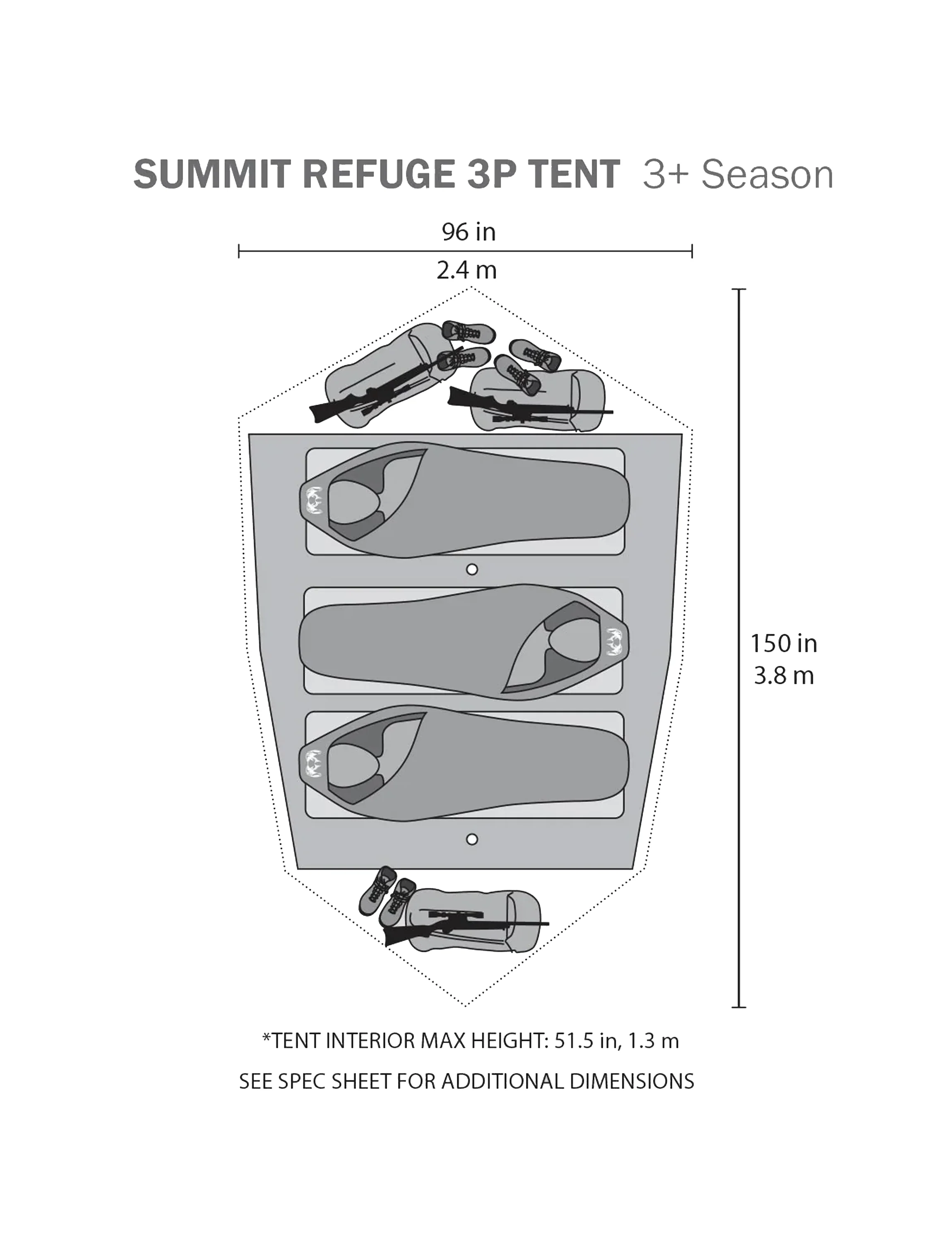 Outlet Summit Refuge 3 Person Tent | Gunmetal Olive - Image 8