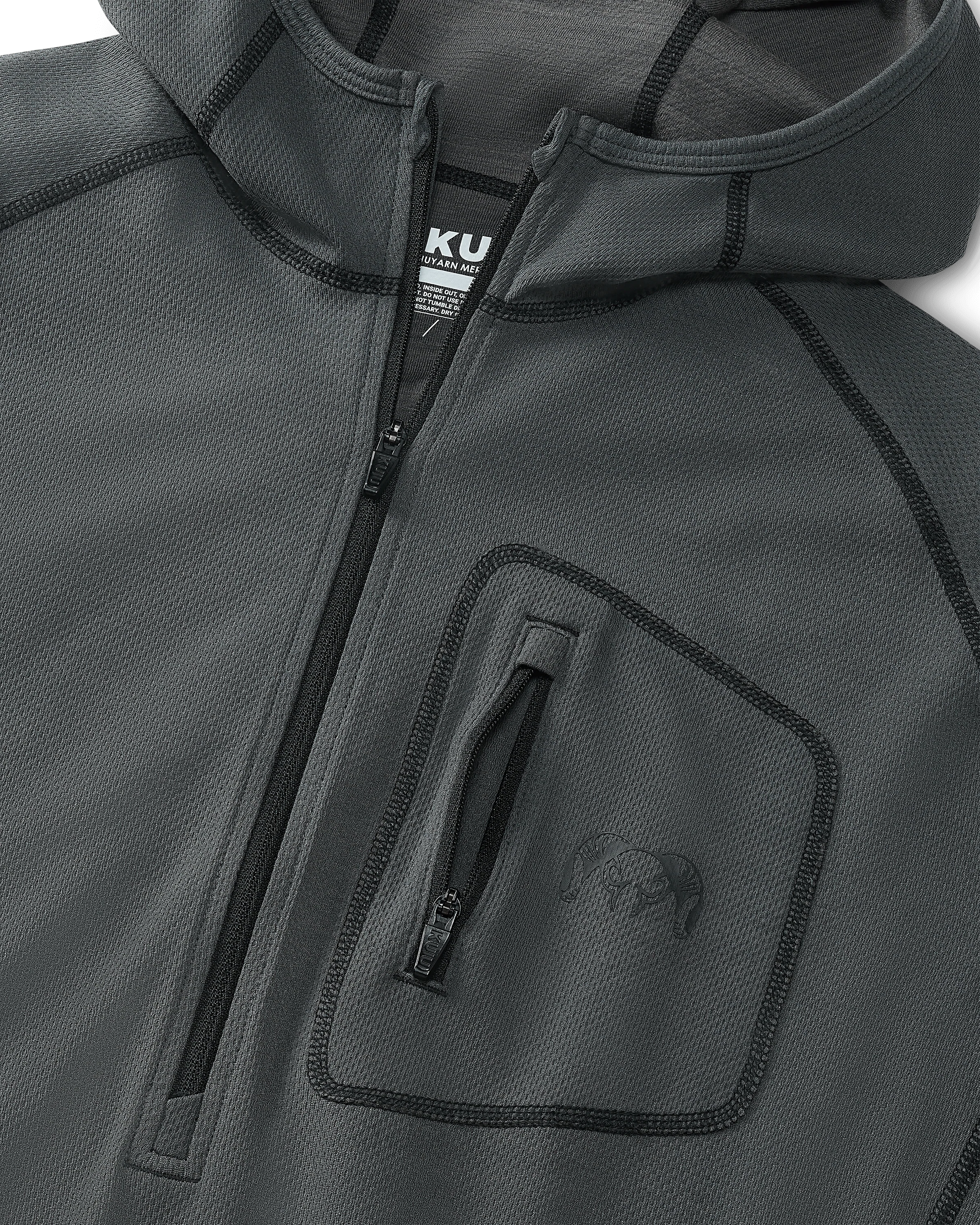PRO Merino 200 Zip-T Hoodie | Gunmetal - Image 2