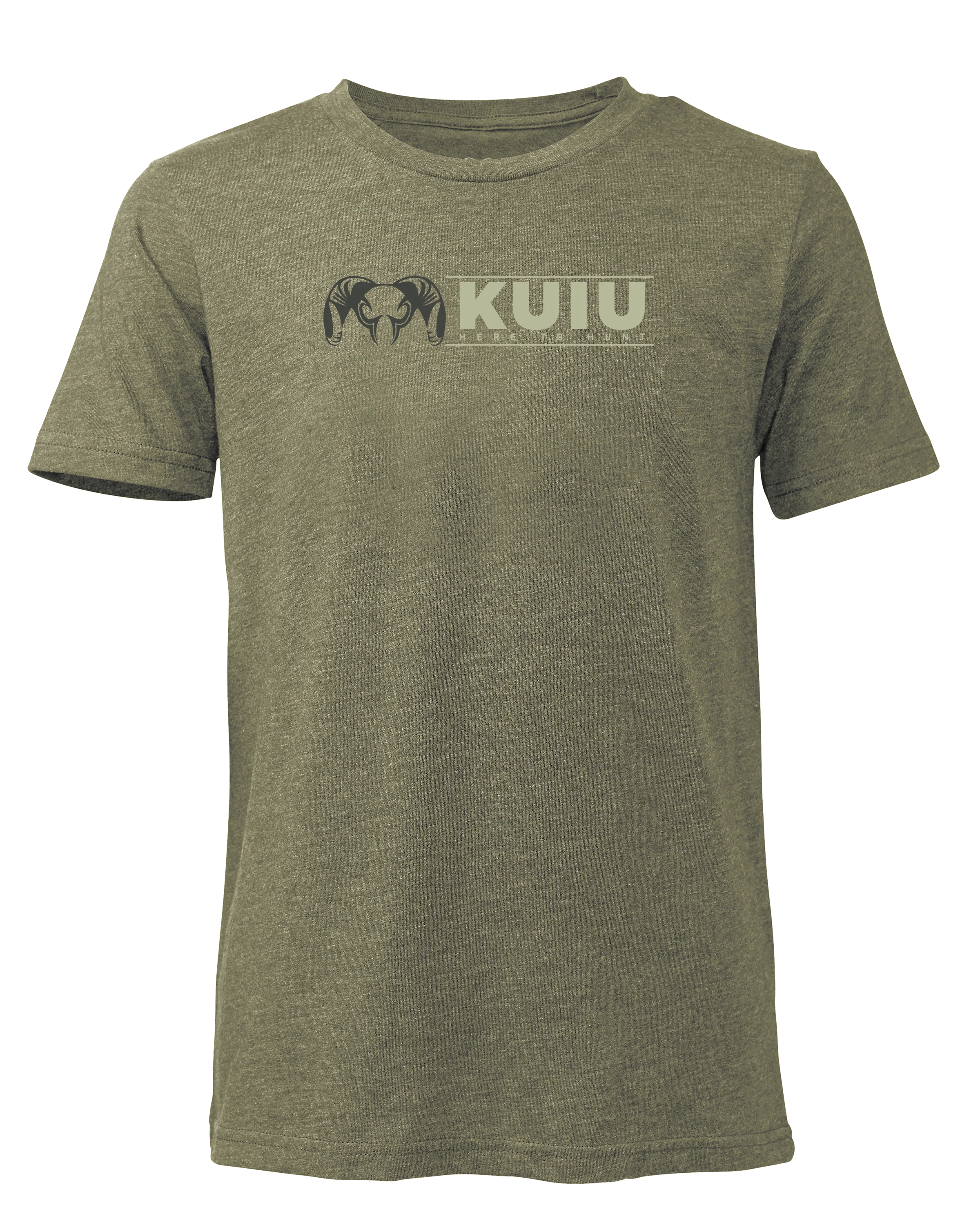 Youth Here to Hunt Logo T-Shirt | Military Green